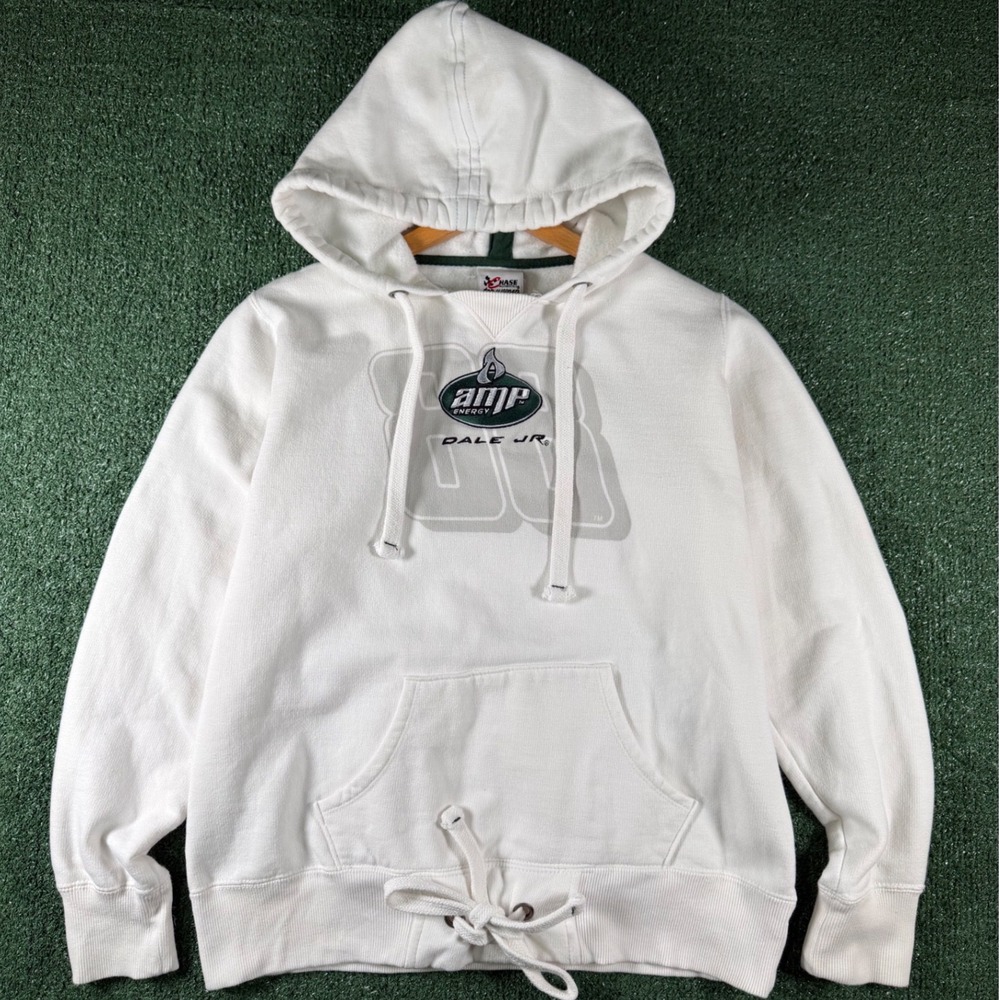 Chase Authentics Hoodie Women M White Good NASCAR Dale Jr Amp Energy Pullover